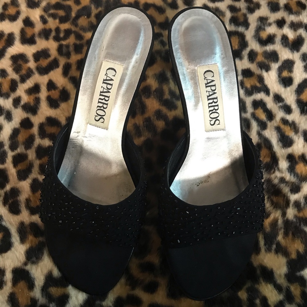 Euc Caparros black beaded heels - Picture 3 of 4